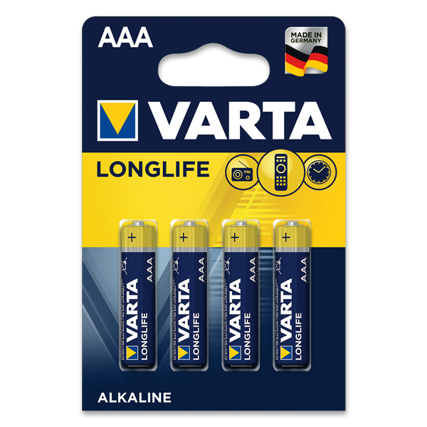 Baterie alkalické Varta Longlife AAA 4ks